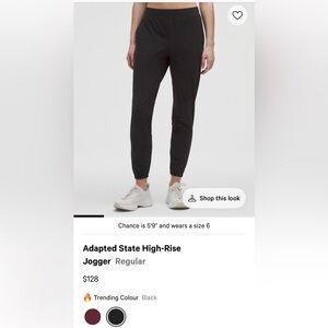 lululemon athletica Adapted State Joggers black 6 like new